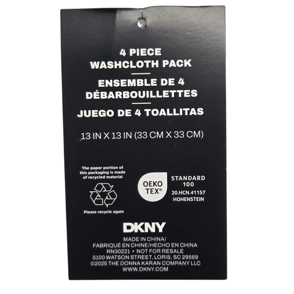 DKNY 8pc Cotton Towel Set 2 Bath 4 Wash 2 Hand  Blue And White Monet Tile Magnet
